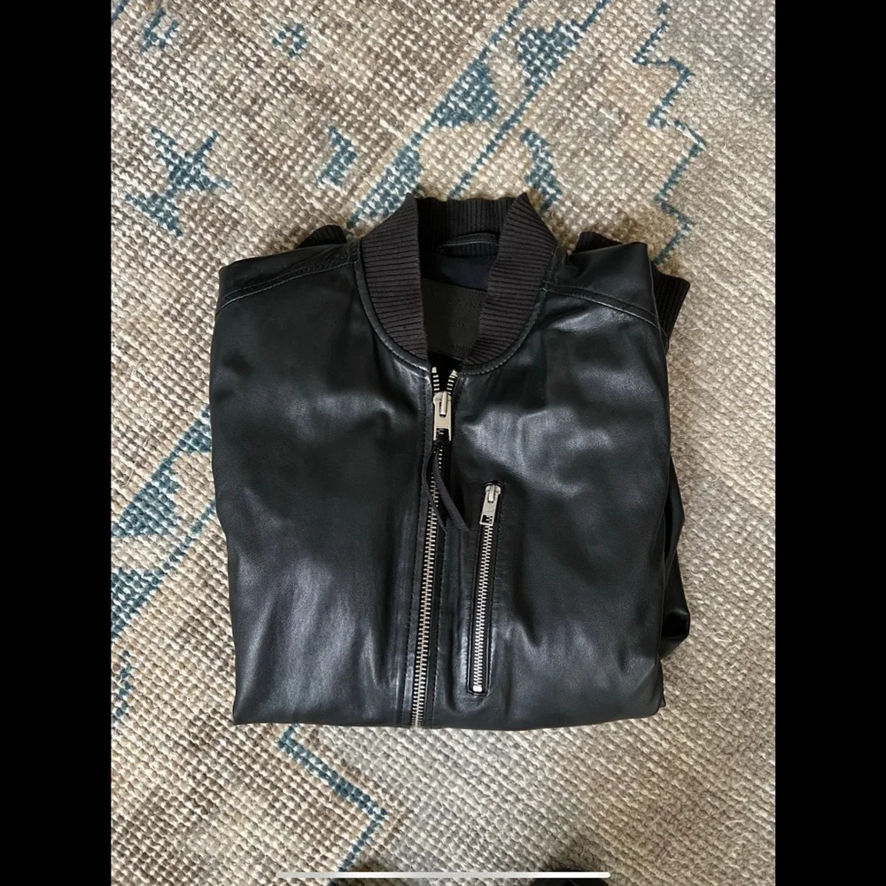 ALL SAINTS $595 LEATHER BOMBER/MOTO JACKET S - Picture 4 of 6